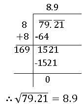 ts viii class squre root of decimal number
