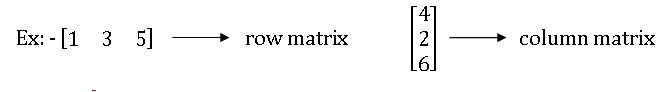 row and column matrices