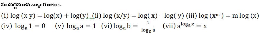సంవర్గమాన న్యాయాలు