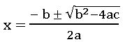 ICSE X maths Quadratic Formula