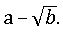 inter 2A a minus sqrt of b