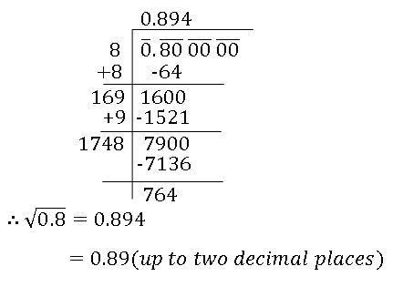icse viii math square root of decimal number which is not perfect square