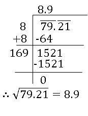 icse viii maths square root of decimal number