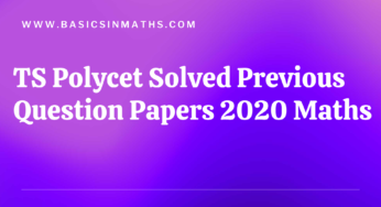 Maths TS Polycet || Solved Previous Question Papers 2020
