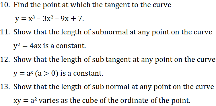 inter maths 1B Tangents & Normals 4 marks imp qns - 3