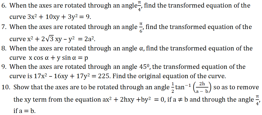 inter maths 1B Transformation of axes 4 marks imp qns - 2